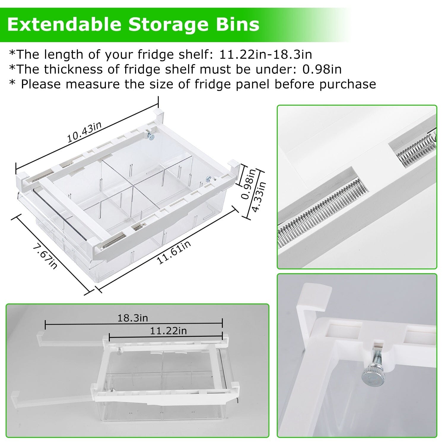 2-Piece: Refrigerator Egg Drawer 36 Egg Capacity Snap On Hanging Storage Tray Good Selling Cheap Pice