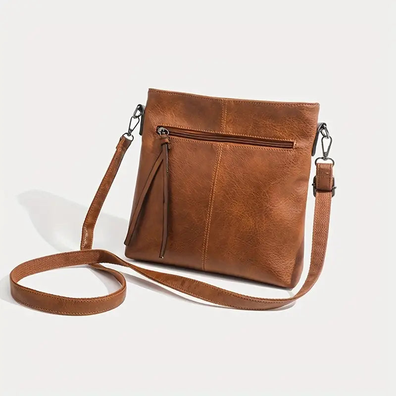 Men's Retro PU Leather Shoulder Bag, Simple Fashion Crossbody Casual Bag with Adjustable Strap Enjoy Online