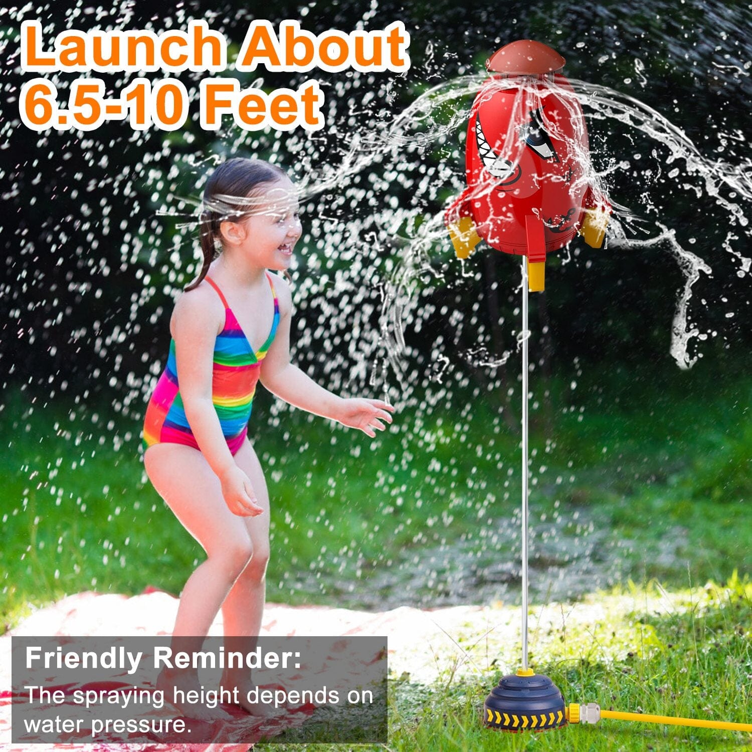 Rocket Sprinkler Launcher Water Sprinkler Flying Splashing 360° Rotation for 3+ Years Old Buy Cheap Limited Edition