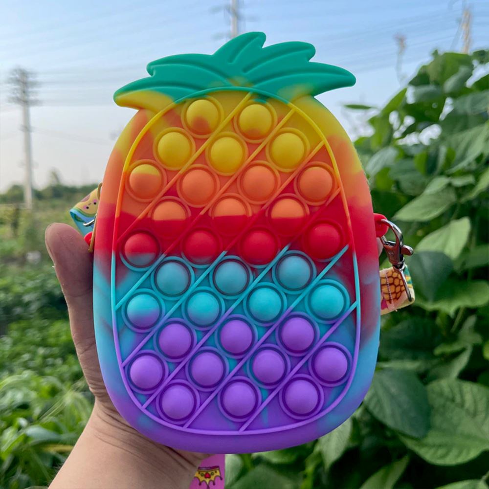 Pineapple Push Pop Pouch With Zipper & Strap Fast Delivery Cheap Online