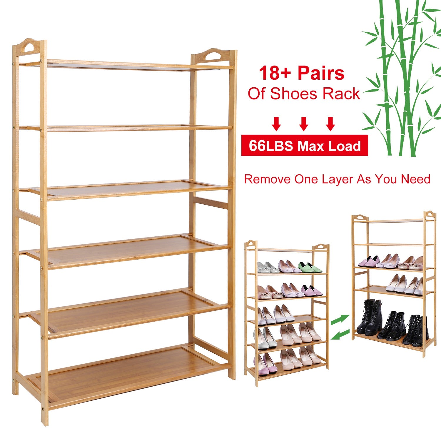 6 Tier Bamboo Shoe Rack Organizer Sale Big Discount