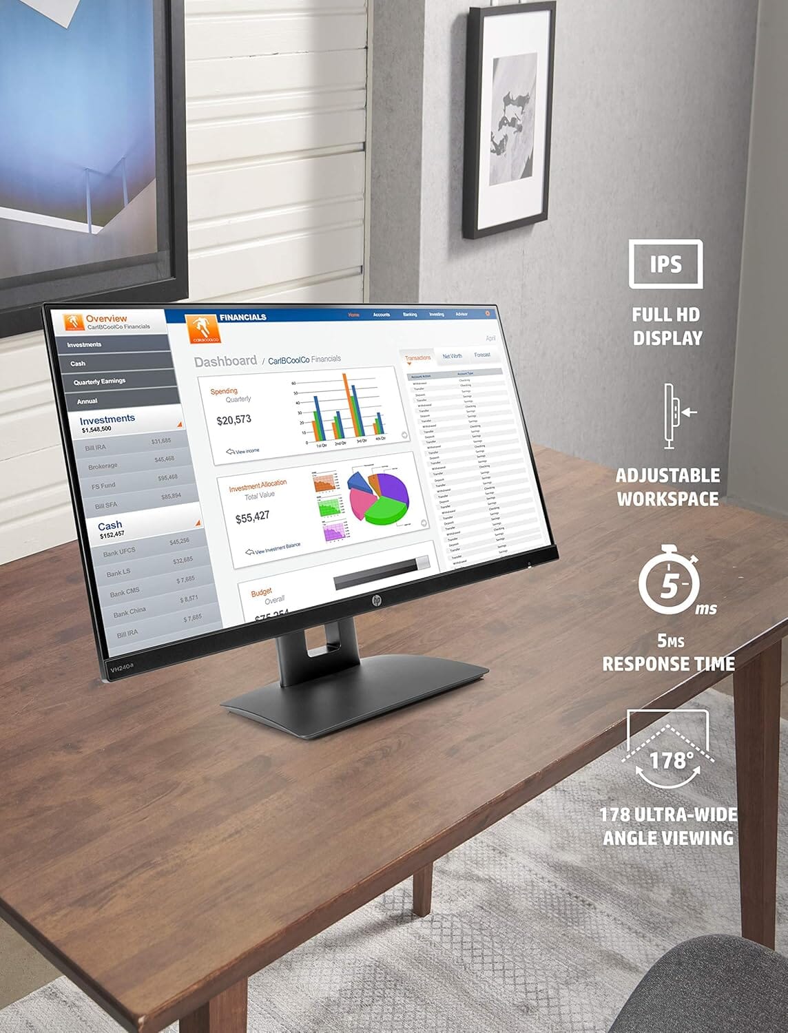 HP 23.8” VH240a IPS FHD LED Monitor HDMI VGA Speakers (Refurbished) Clearance Pre Order