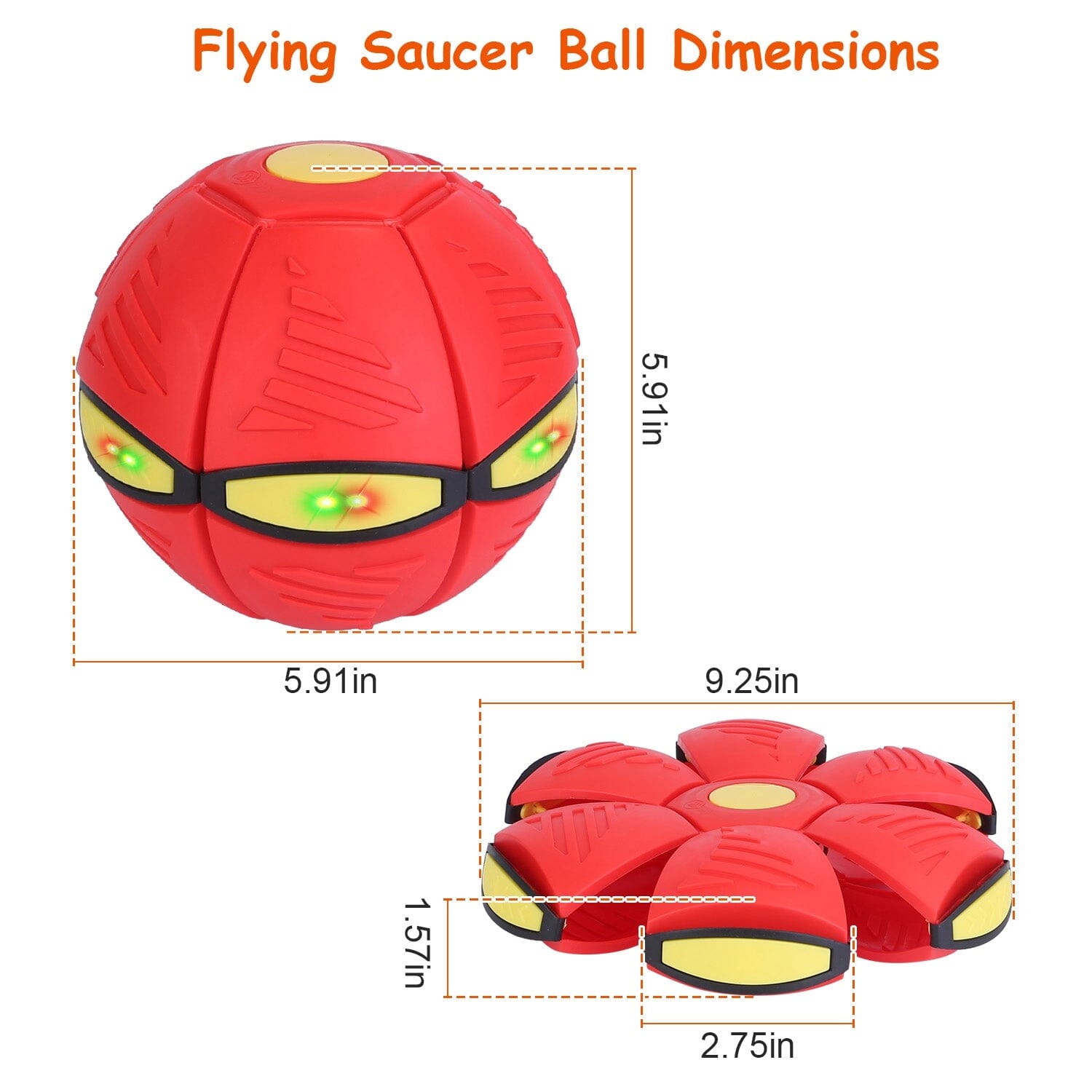 4-Pack: Flying Saucer Ball with LED Lights Discount Fashionable