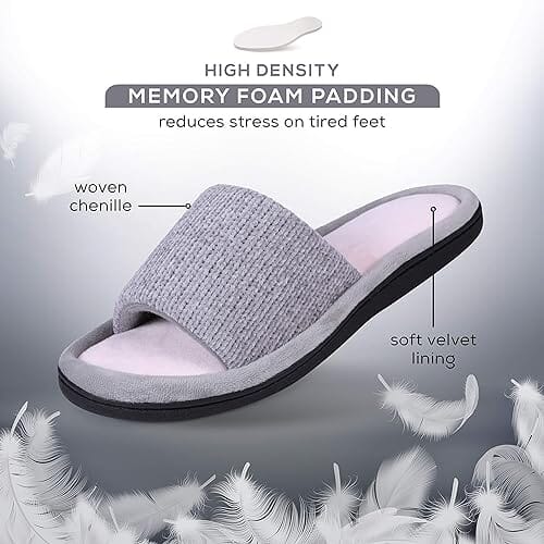 Roxoni Women Slippers Soft Open Toe Slide, Indoor Outdoor Rubber Sole Free Shipping New Styles