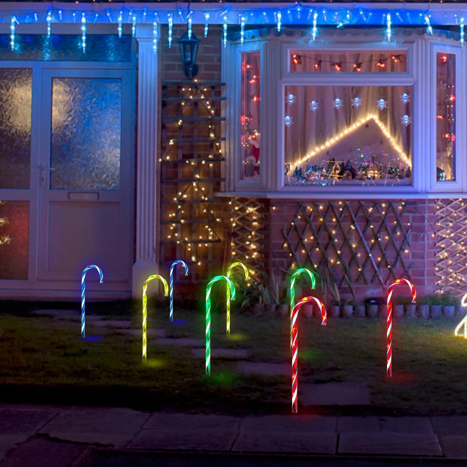 Solar Christmas Candy Cane Light IP55 Waterproof Stake Light Cheap Countdown Package