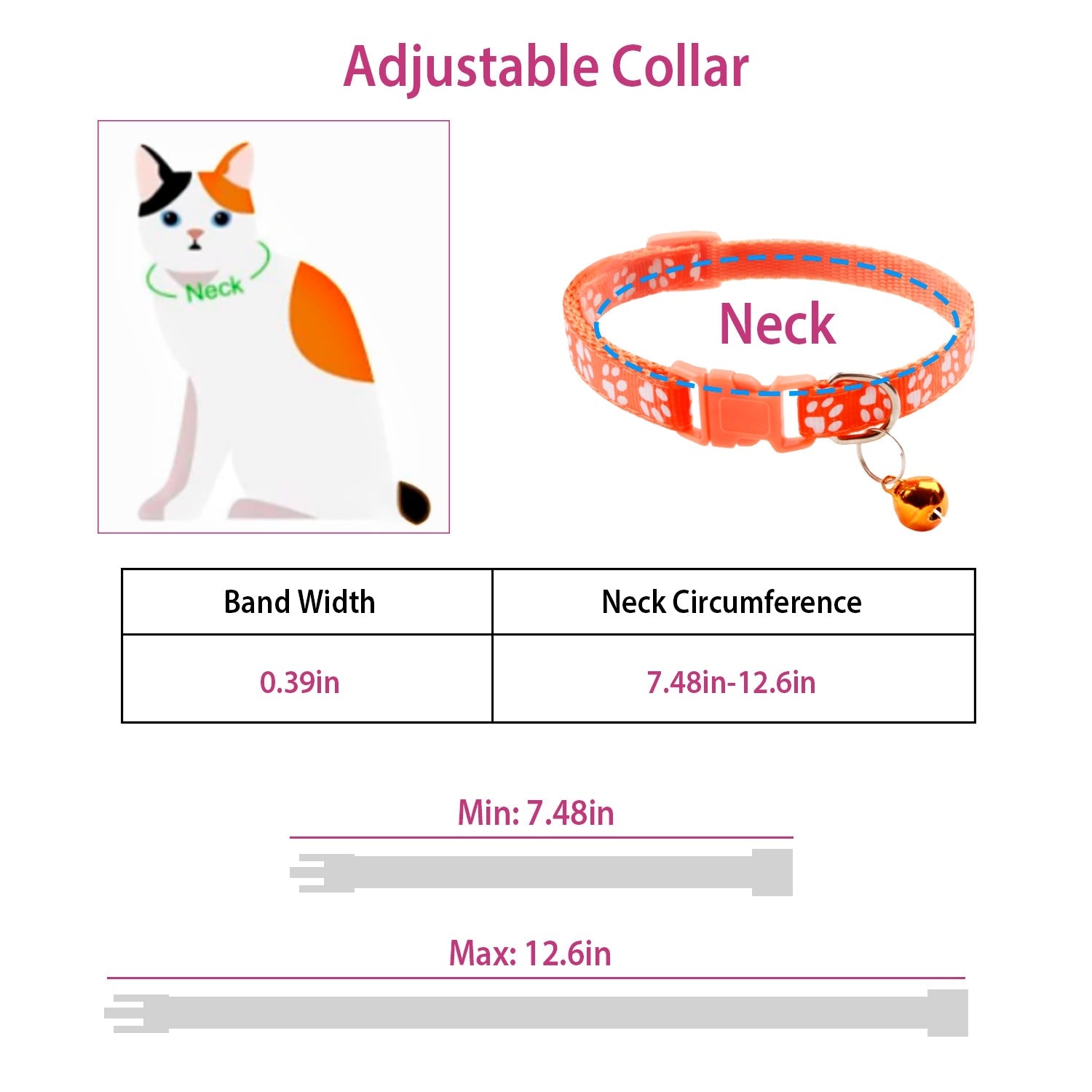 Ca2-Pack: Adjustable Kitten Collar with Bell Name Tag Outlet For Sale