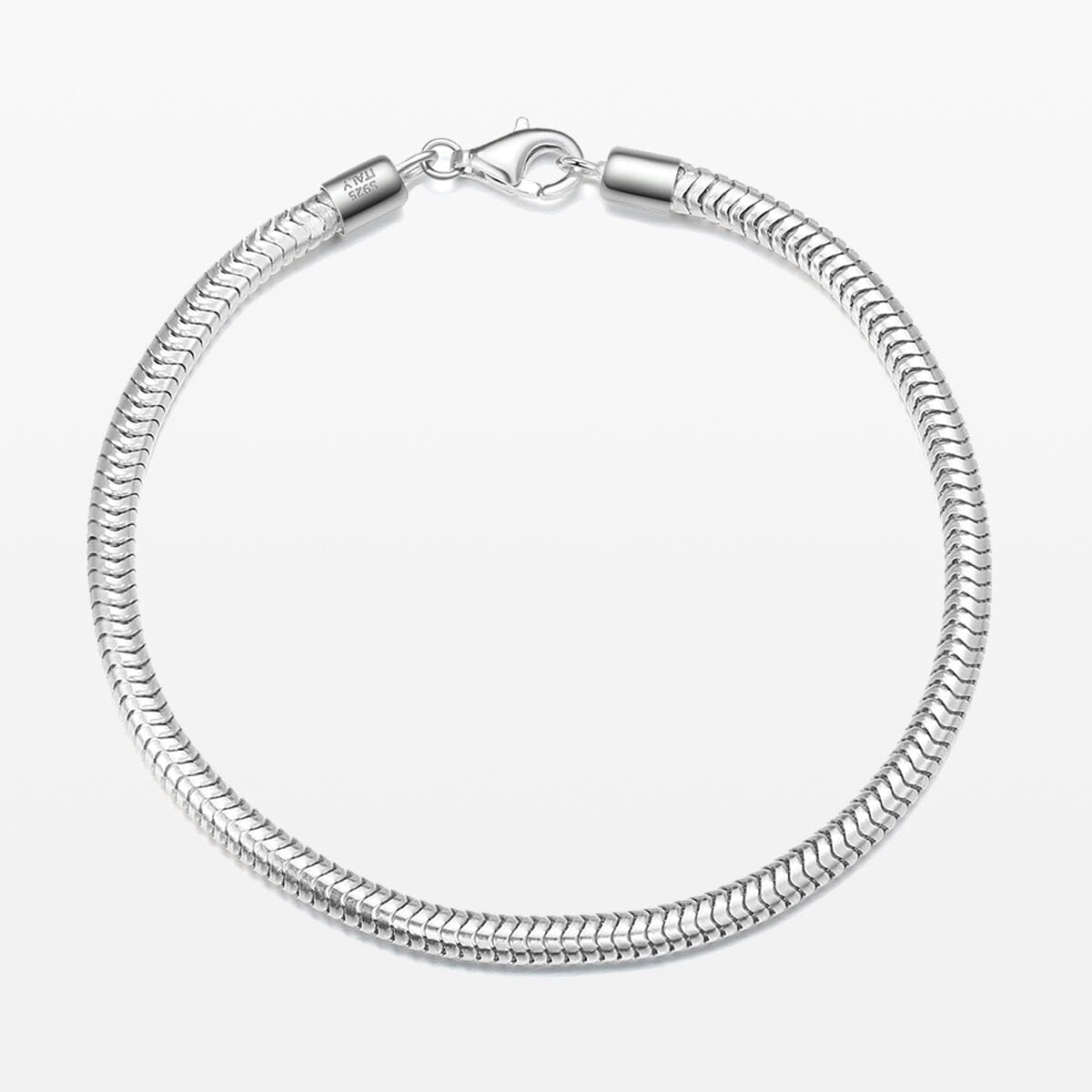 3.5MM Solid 925 Sterling Silver Italian Round Snake Chain Bracelet Made in Italy Cheap Tumblr