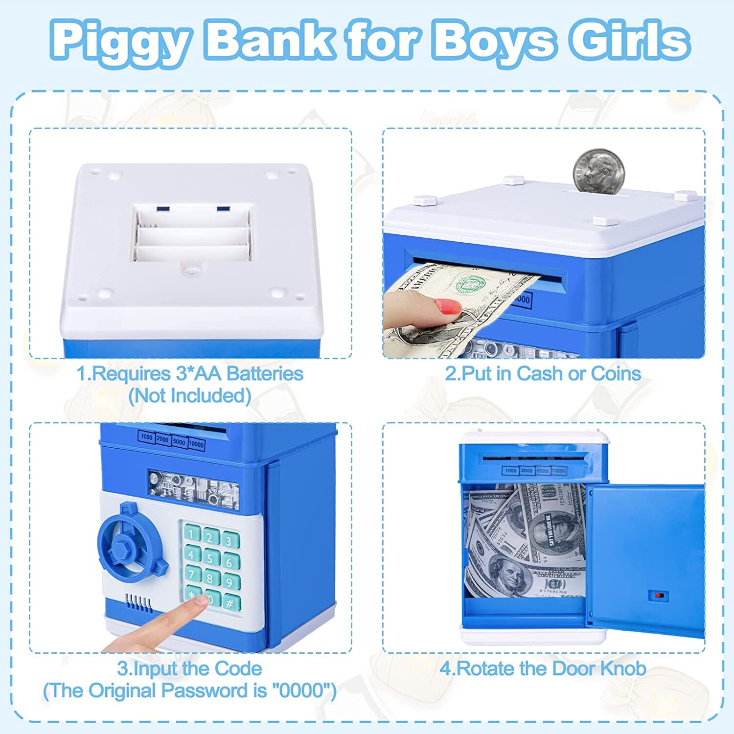 Children's Cartoon Password Box Piggy Bank Sale Low Shipping Fee