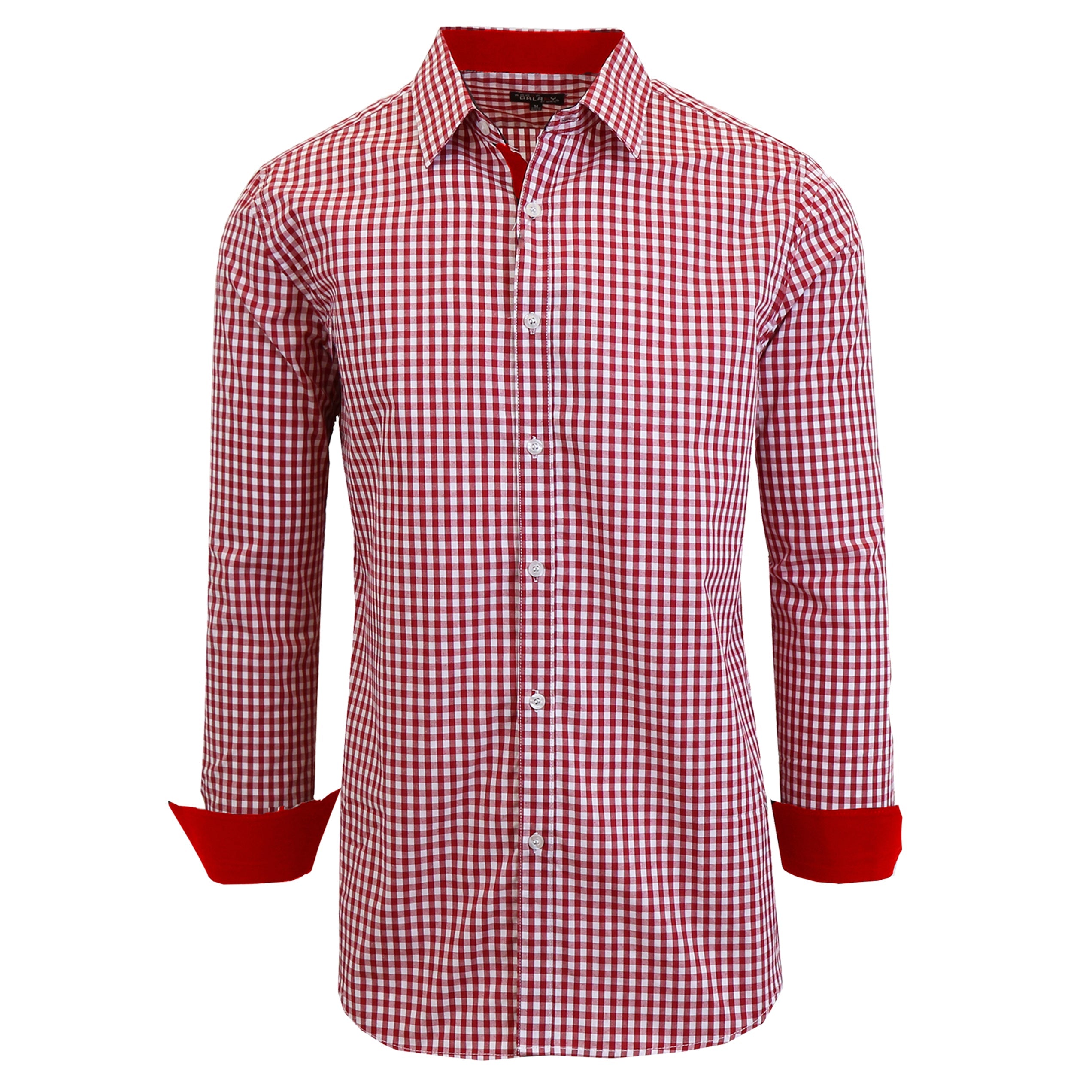 Men's Long Sleeve Slim Fitting Gingham Pattern Dress Shirts 2025 New Cheap Online