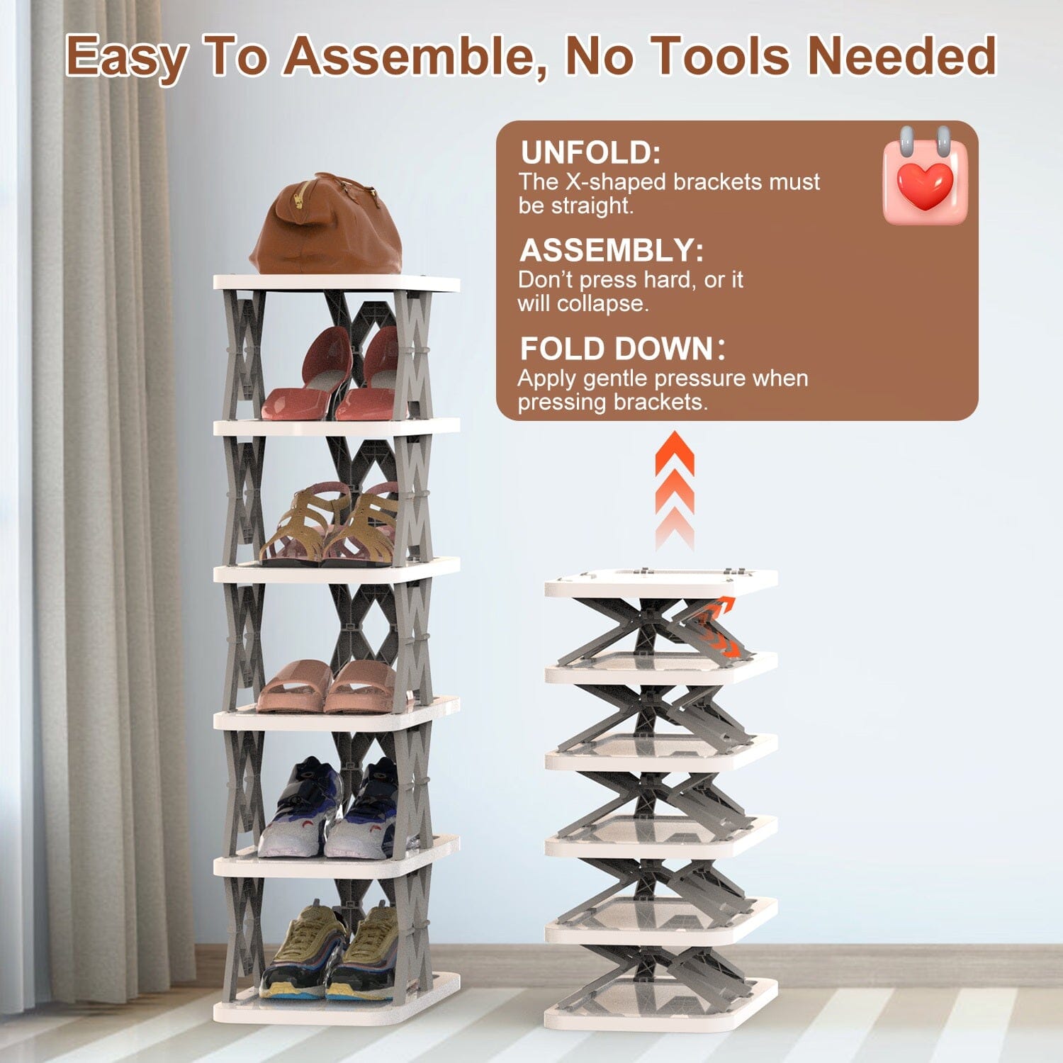 6-Tier Foldable Vertical Shoe Rack Cheap Sale Low Pice