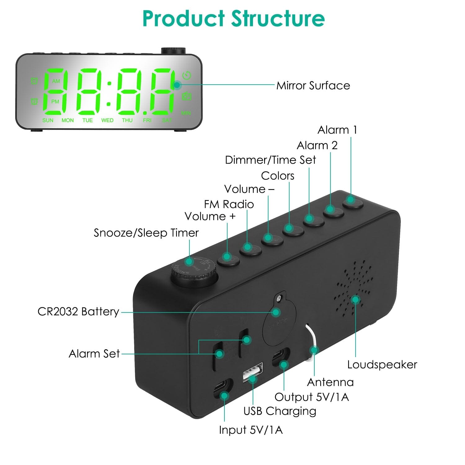 RGB Color LED Digital Alarm Clock Free Shipping Online