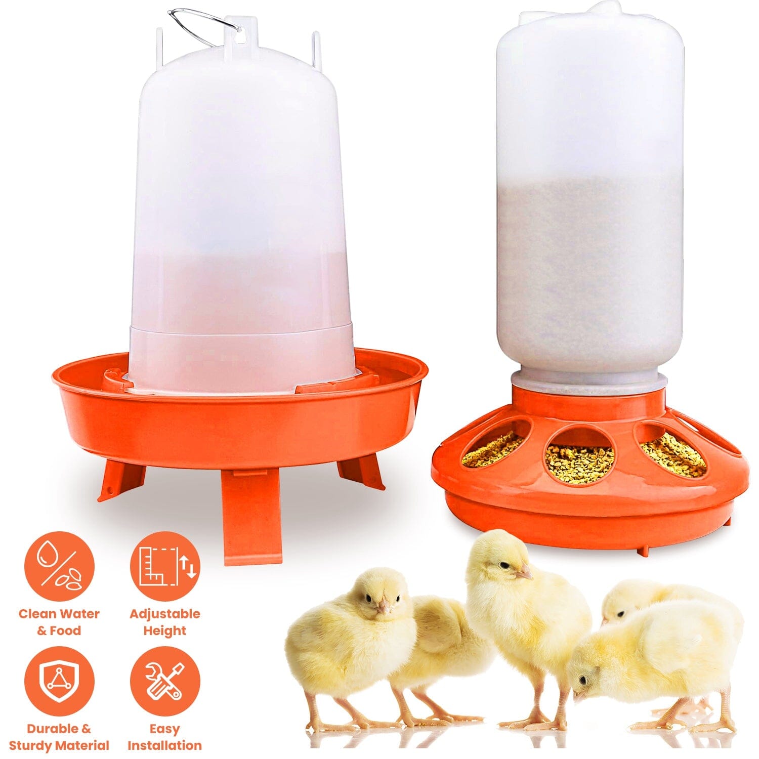 1.5L Chicken Feeder Adjustable Height Waterer Set Buy Cheap Footlocker Pictures