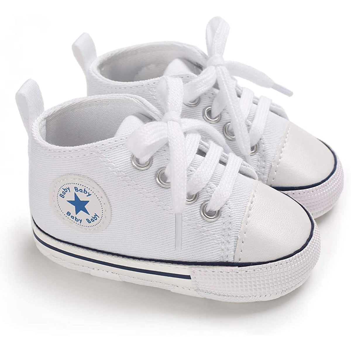 Unisex High Top Sneaker Soft Anti-Slip Sole Newborn Infant Denim Shoes Visit