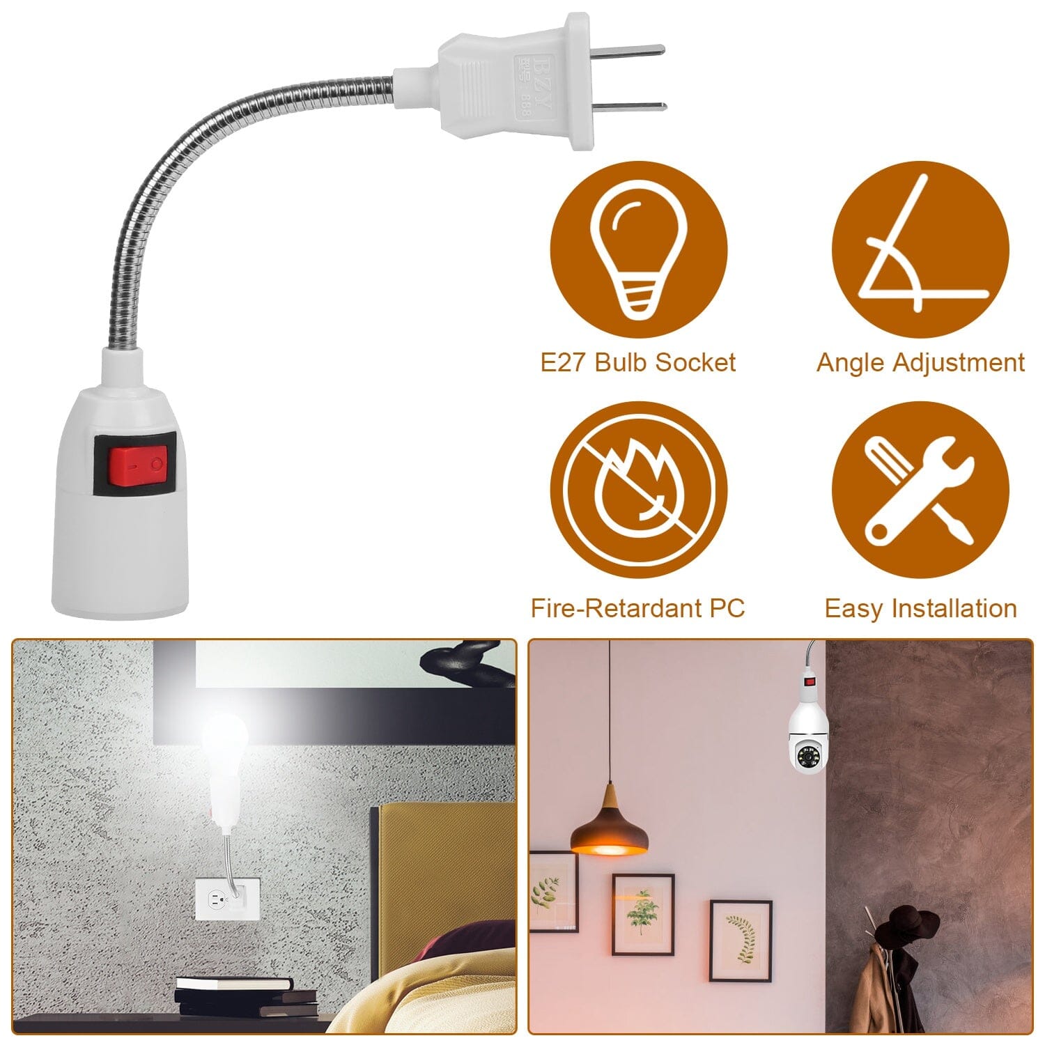 US Plug Extension Light Socket with On/Off Switch Buy Cheap 2025 Unisex