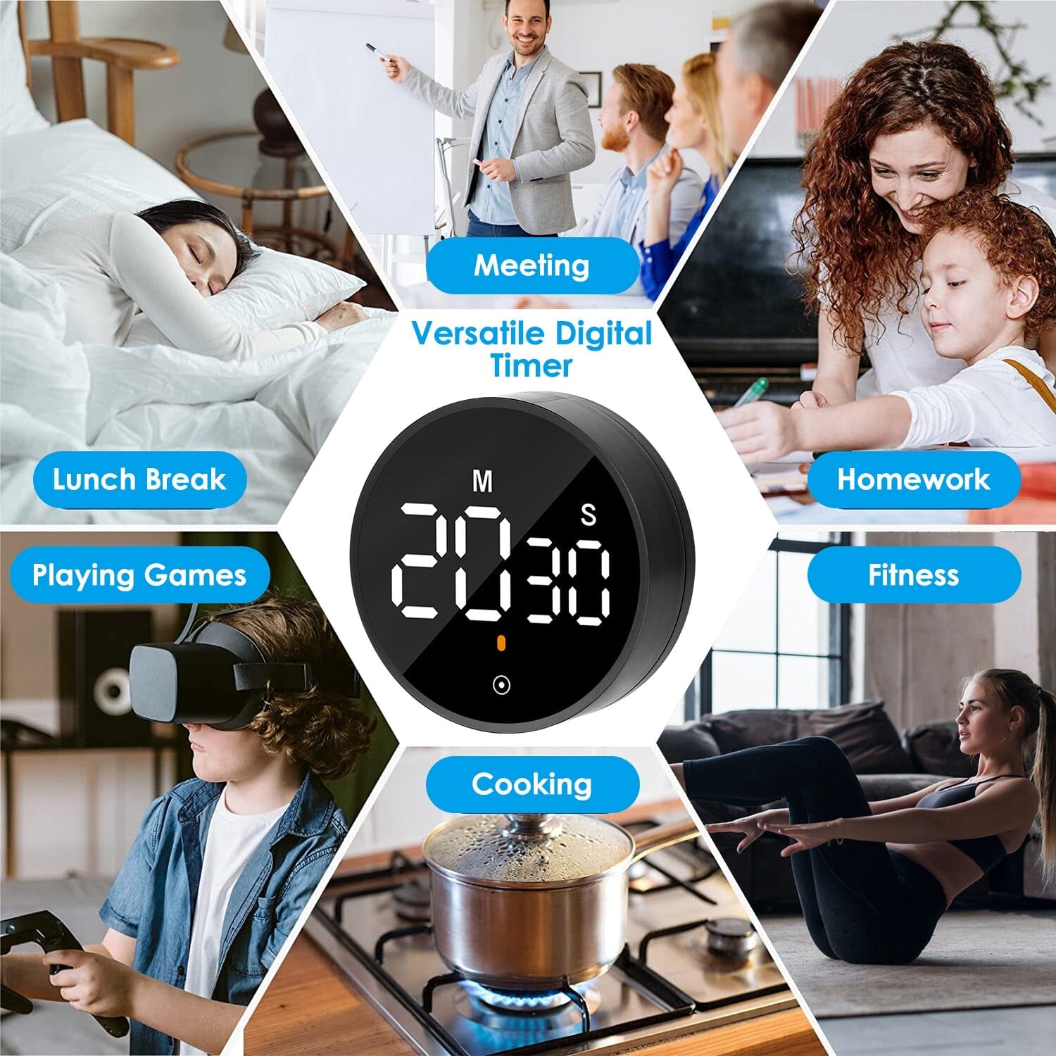 2.79 LED Digital Electronic Countdown Timer Dimmable Mutable Magnetic Clock Perfect Sale Online