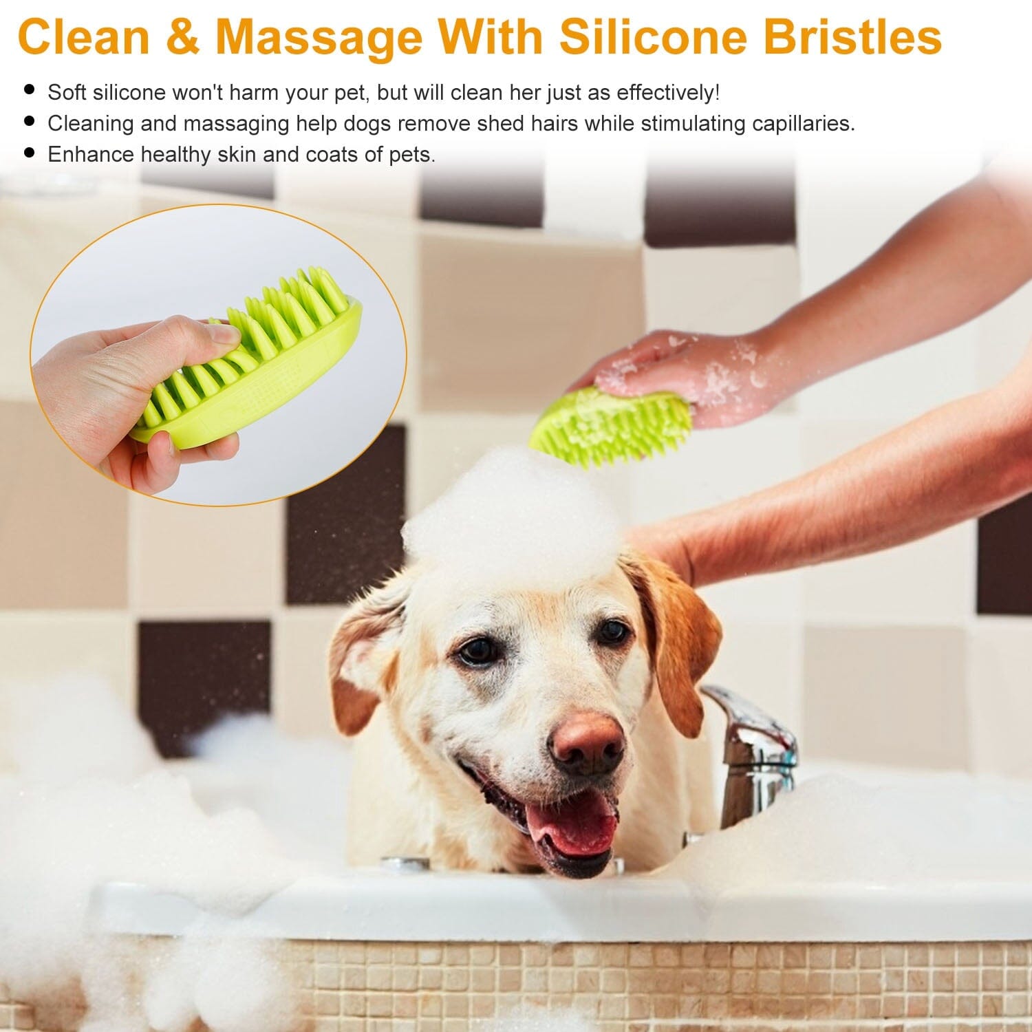 Dog Bath Brush Anti-Skid Pet Grooming Shower Silicone Massage Comb Cheap Extremely