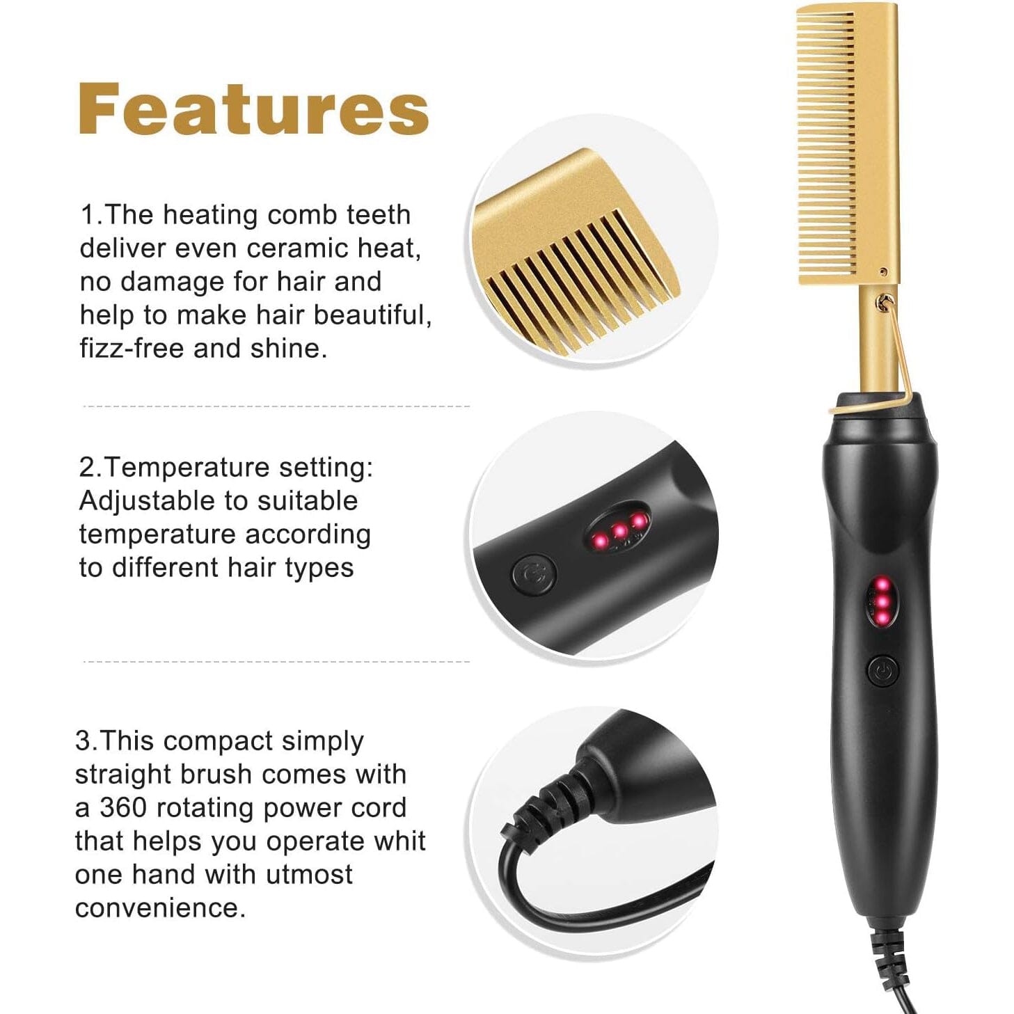 Hot Comb Hair Straightener Comb New Arrival