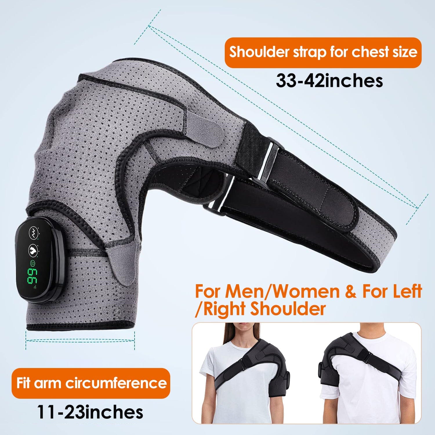 Rechargeable Heated Shoulder Wrap Massager Shoulder Brace Support with 3 Heating Levels How Much Cheap Online