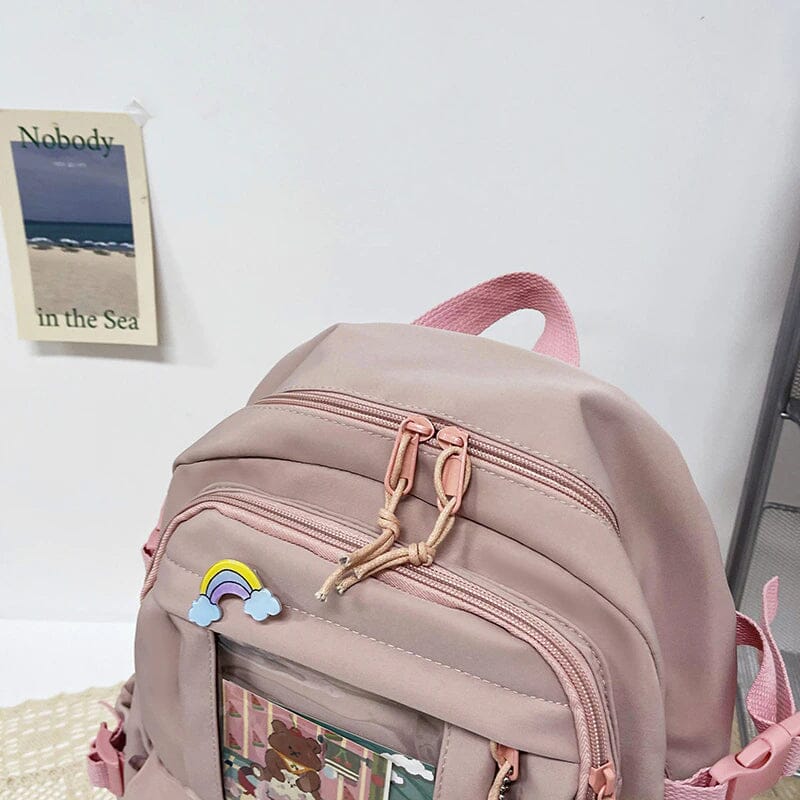 Cute Waterproof Multi-Pocket Women Backpacks with Bear Doll Clearance Good Selling