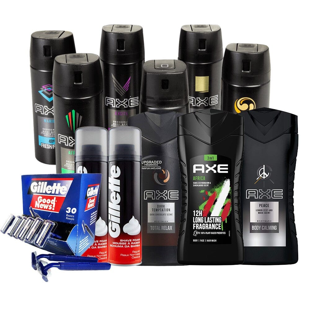 39-Piece Set: Axe & Gillette Bundle Professional