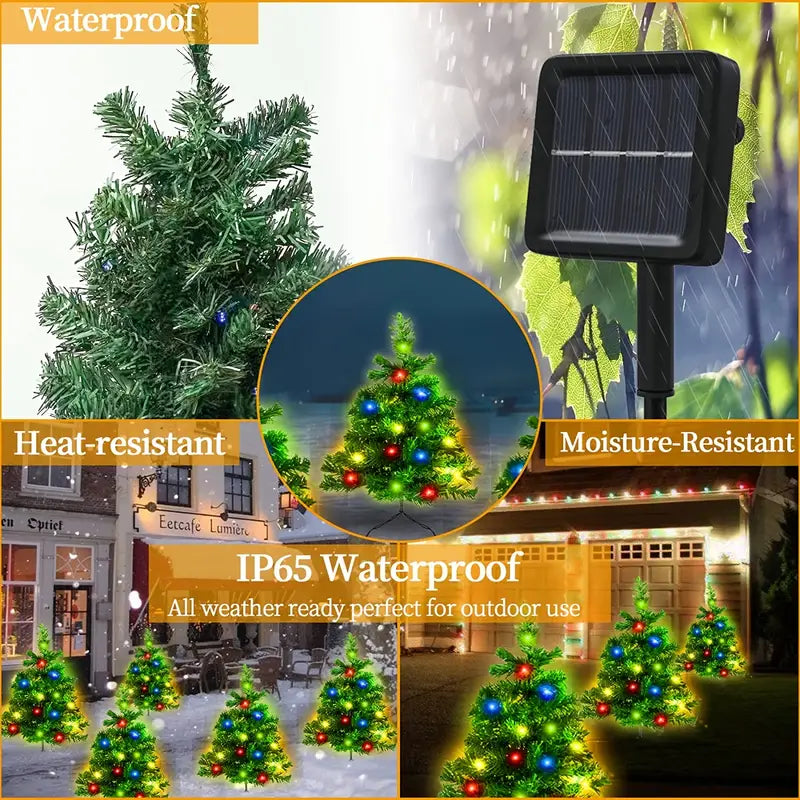 2-in-1 Solar Christmas Tree Lawn Light Sale High Quality