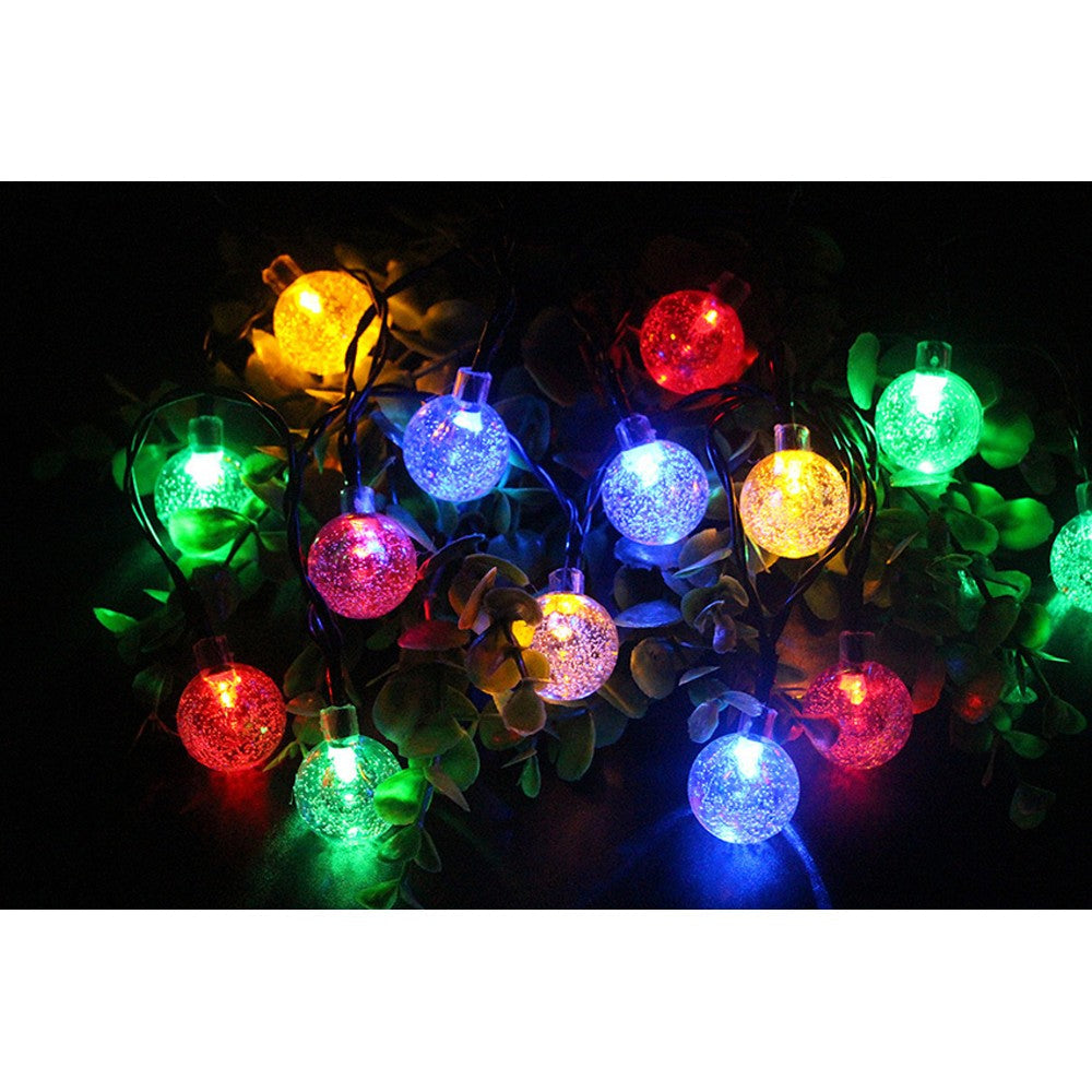 20 LED 16Ft Crystal Ball Solar String Lights Cheap Sale Footlocker Pictures