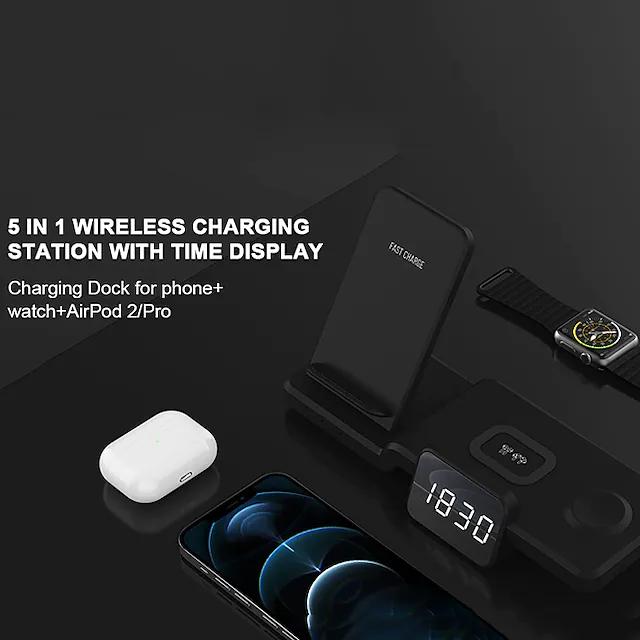 4-in-1 Wireless Charger with LED Digital Clock Cheap Sale Amazon