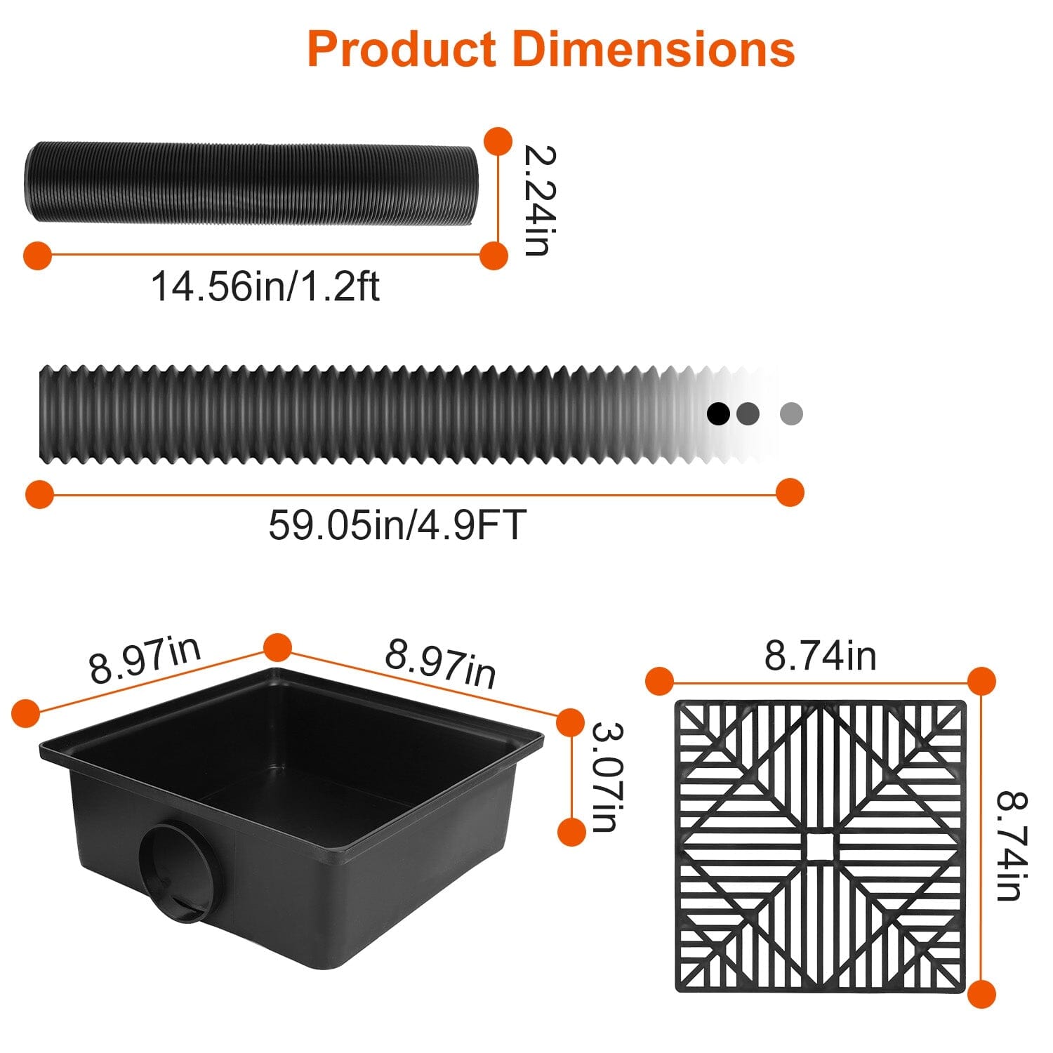 2-Pack: Gutter Downspout Extension Low Profile No Deep Digging Catch Cheap Footlocker Finishline