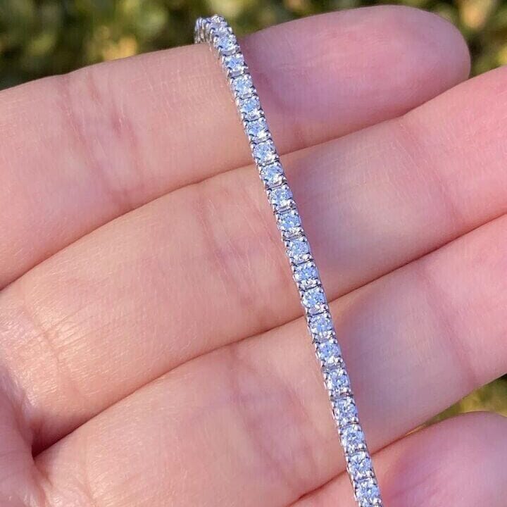 Solid 14K White Gold 2.13CTW 100% Natural Diamond Tennis Bracelet Free Shipping Hot Sale