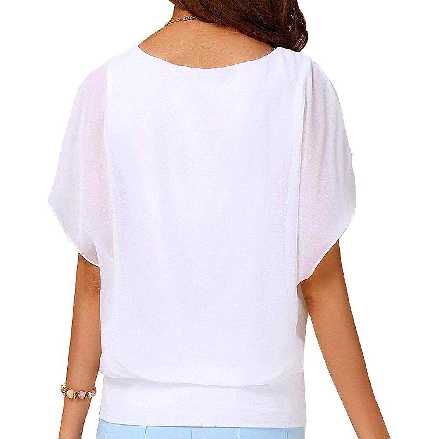 Women's Loose Casual Short Sleeve Chiffon Top T-Shirt Blouse Clearance Buy