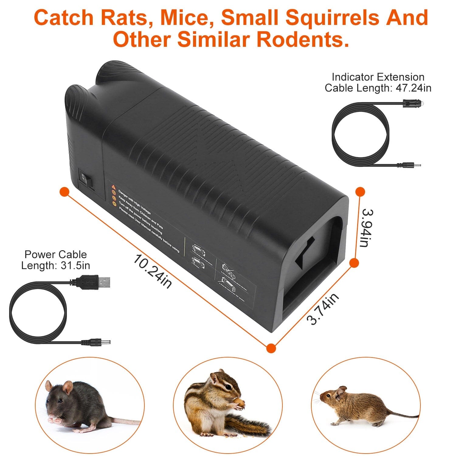 Pest Control Rechargeable Shock Mice Killer with 1800V High Voltage Quality Free Shipping For Sale