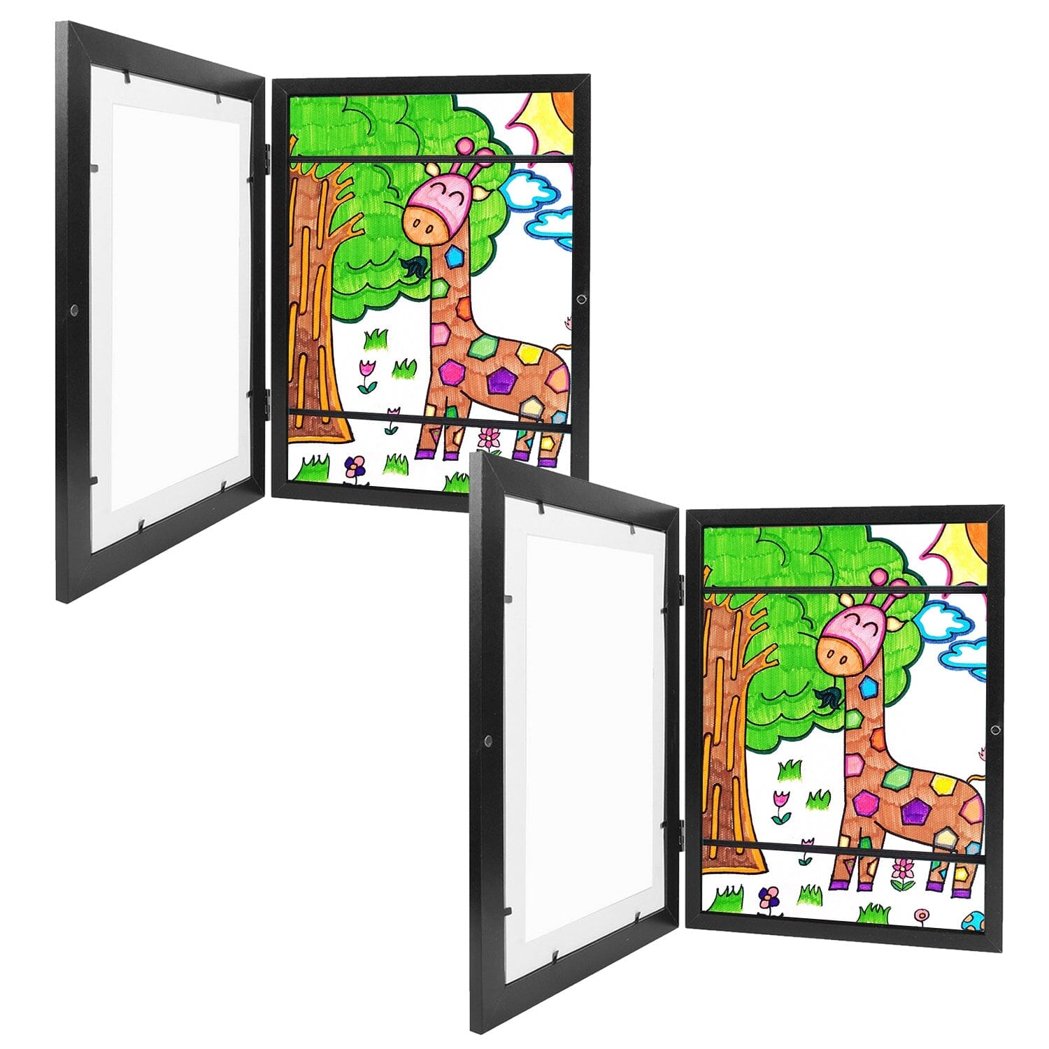 2-Piece: Kids Art Frame Front Opening Wooden Picture Frame Low Cost For Sale