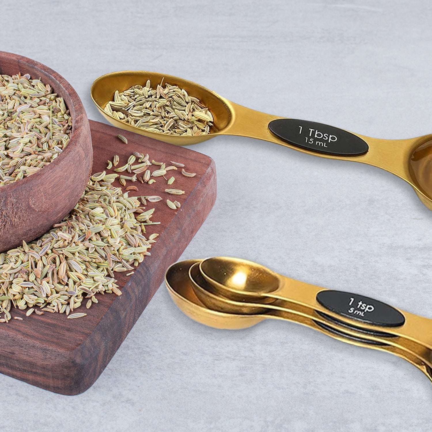 8-Piece: Double Sided Stackable Copper Magnetic Measuring Spoons Set with Leveler Free Shipping Genuine