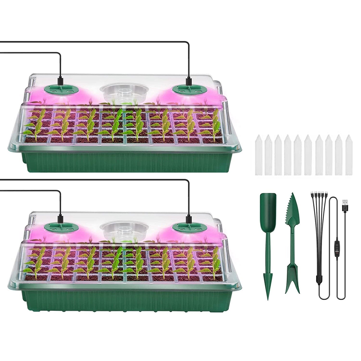 2-Pack: 40 Cell Seed Starting Tray Plant Grow Light with 4 Adjustable Brightness Outlet Store Online