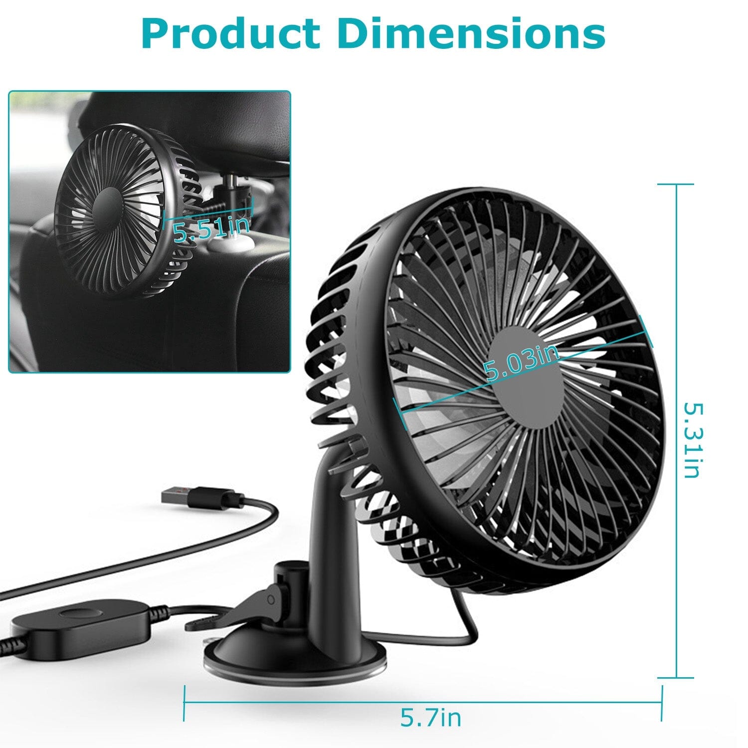 Portable Rotatable Car Cooling Fan Sale 100% Authentic