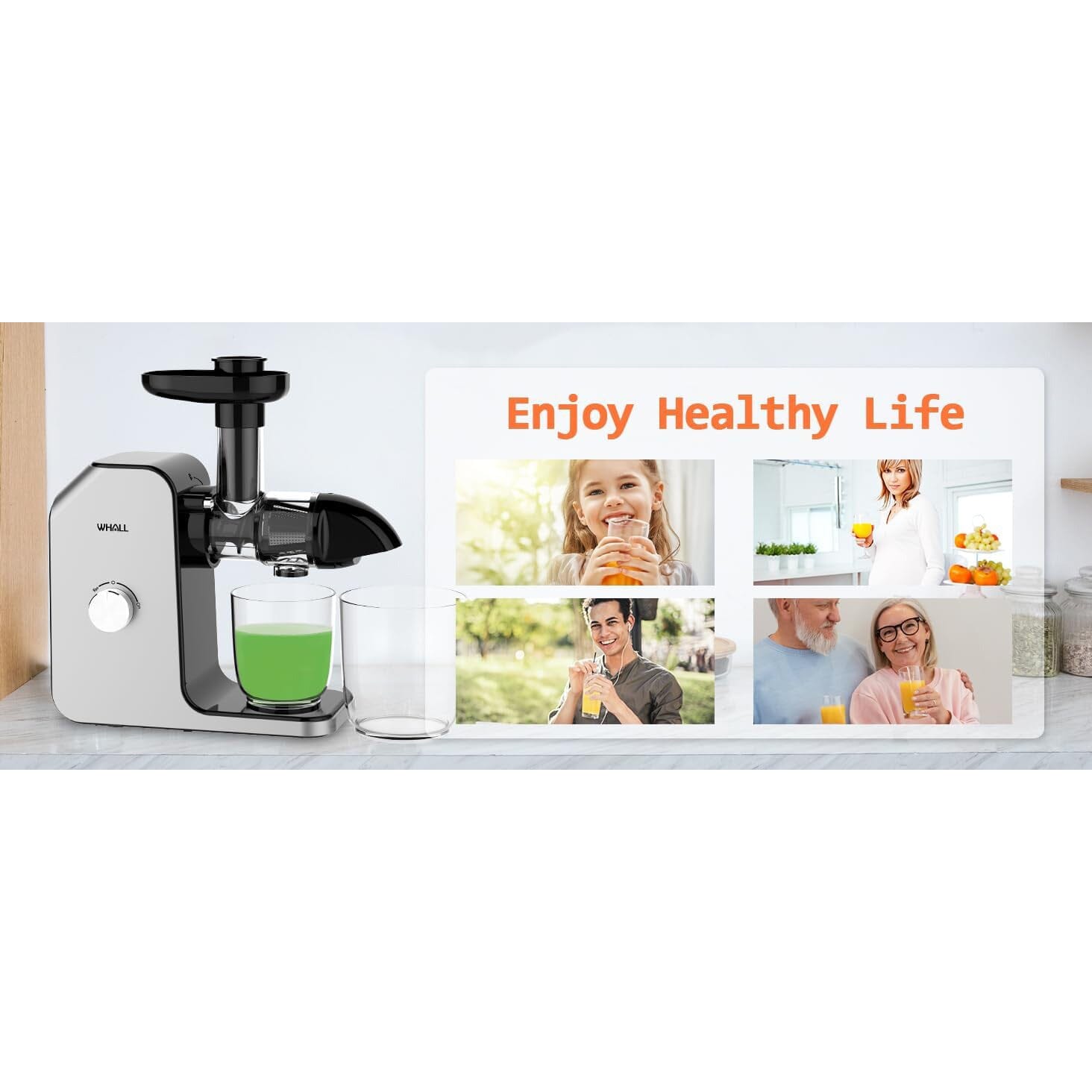 WHALL Masticating Juicer with Quiet Motor & Reverse Function Discount Order