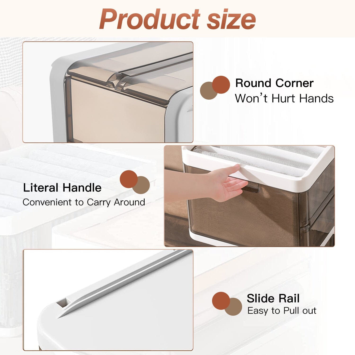 3-Pack: Foldable Storage Bin with Lid Stackable Plastic Closet Organizer Clearance Get To Buy