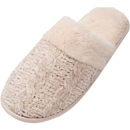 Roxoni Fur Trim Knit Sweater Slippers for Women Quality Free Shipping Outlet