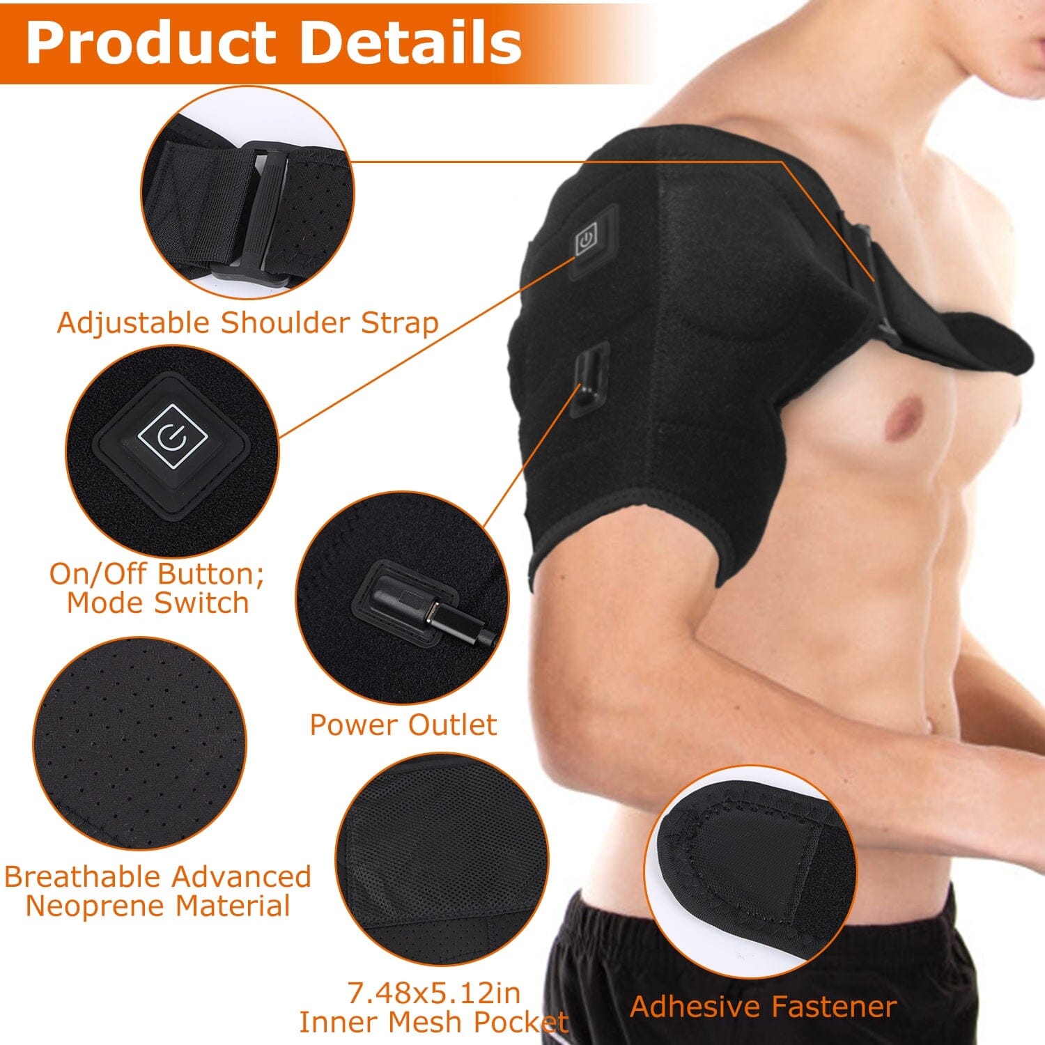 Electric Heating Pad Therapy Shoulder Heating Wrap Compression Sleeve Official