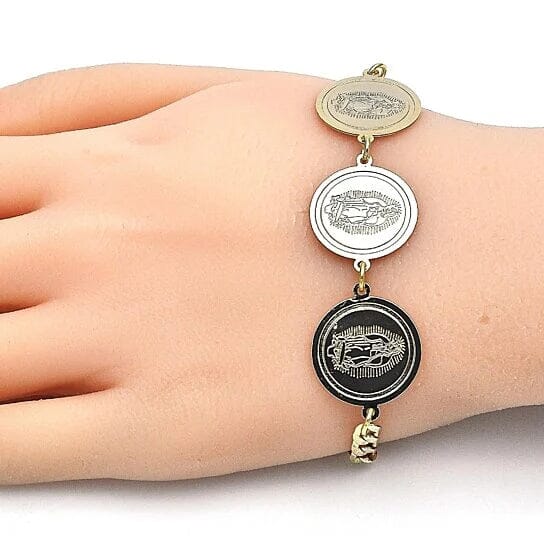 14k Gold Filled High Polish Finsh Cuban Curb Coin Bracelet Low Pice Fee Shipping Cheap Online