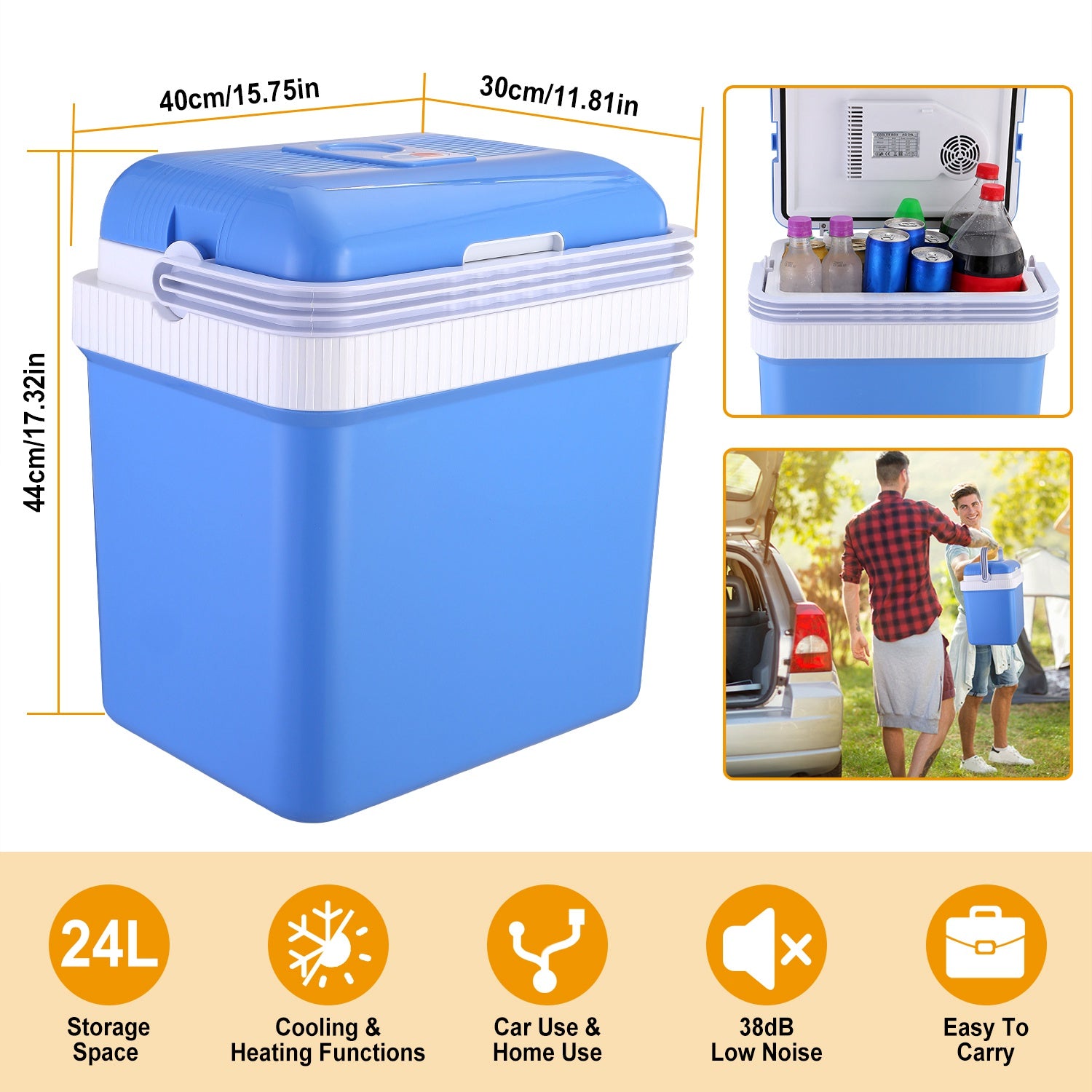 24L 12V Car Portable Refrigerator Travel Cooler Top Quality Sale Online