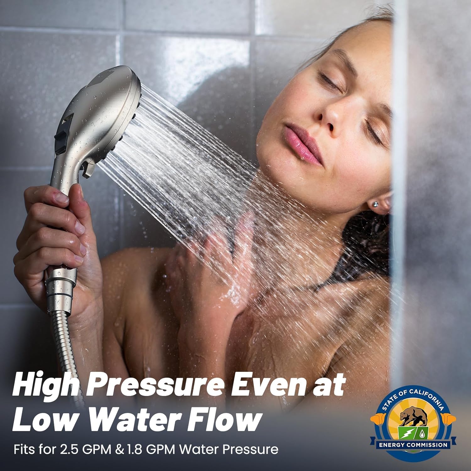 High Pressure 8-Mode Handheld Shower Head  with 80 Extra Long Stainless Steel Hose Free Shipping Inexpensive