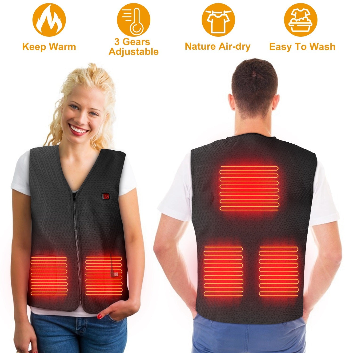 Heat Jacket Vest with 3 Adjustable Temperatures Sale Cheap Pices