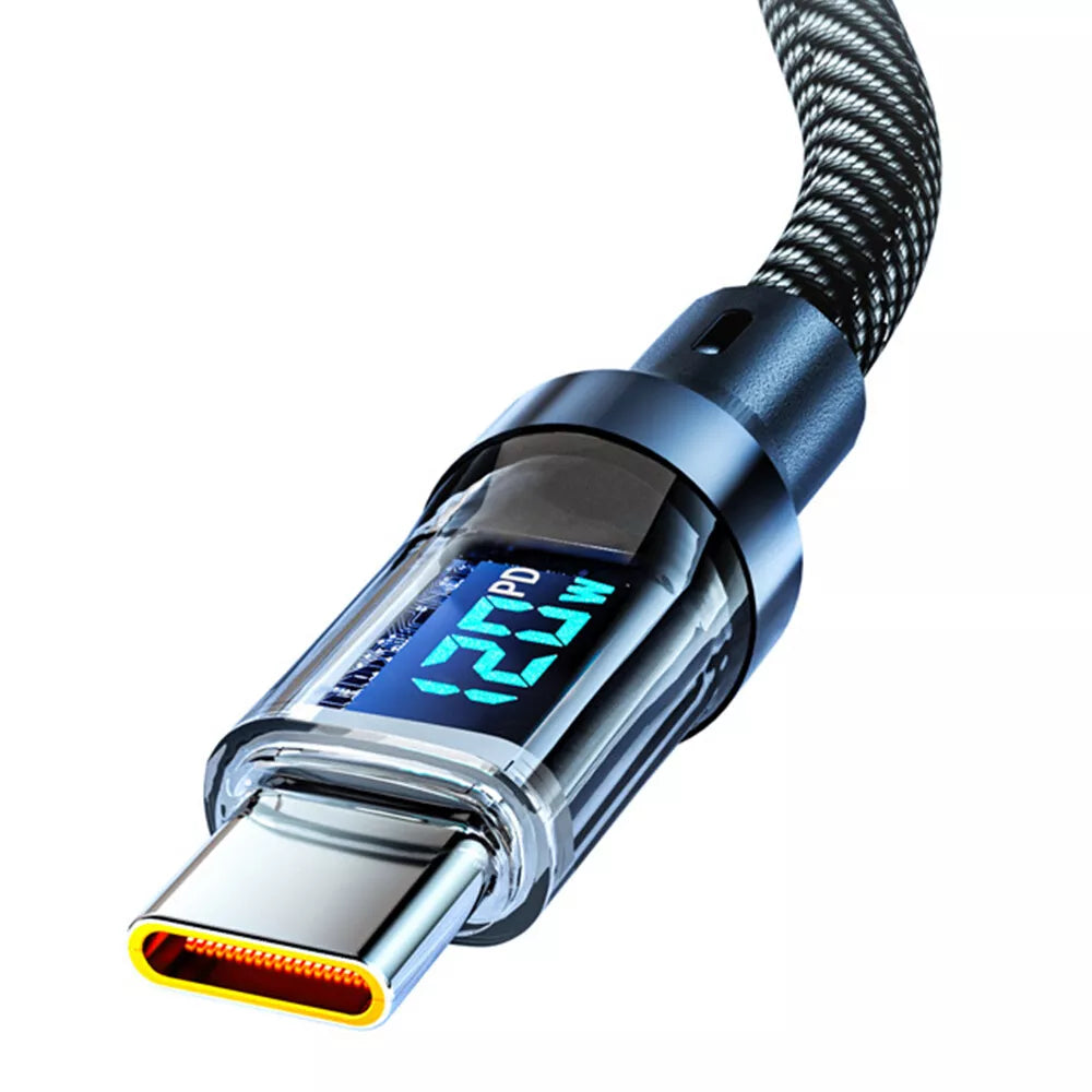 6.6 Ft. Super Fast Charging Cable 120W 6A USB to Type C Charge Cable with LCD Display Reliable