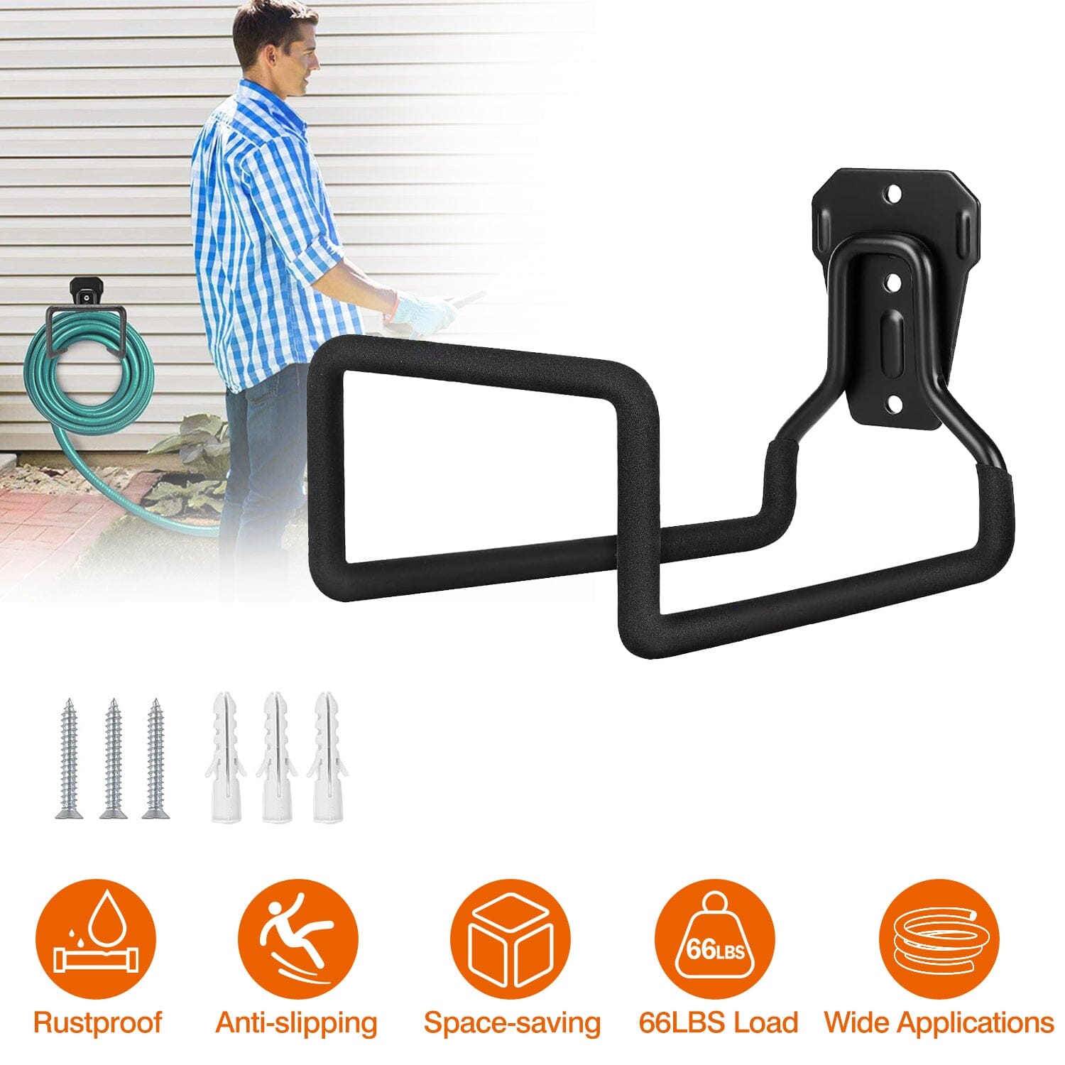 Heavy Duty Iron Hose Holder Wall Mounted Clearance Factory Outlet