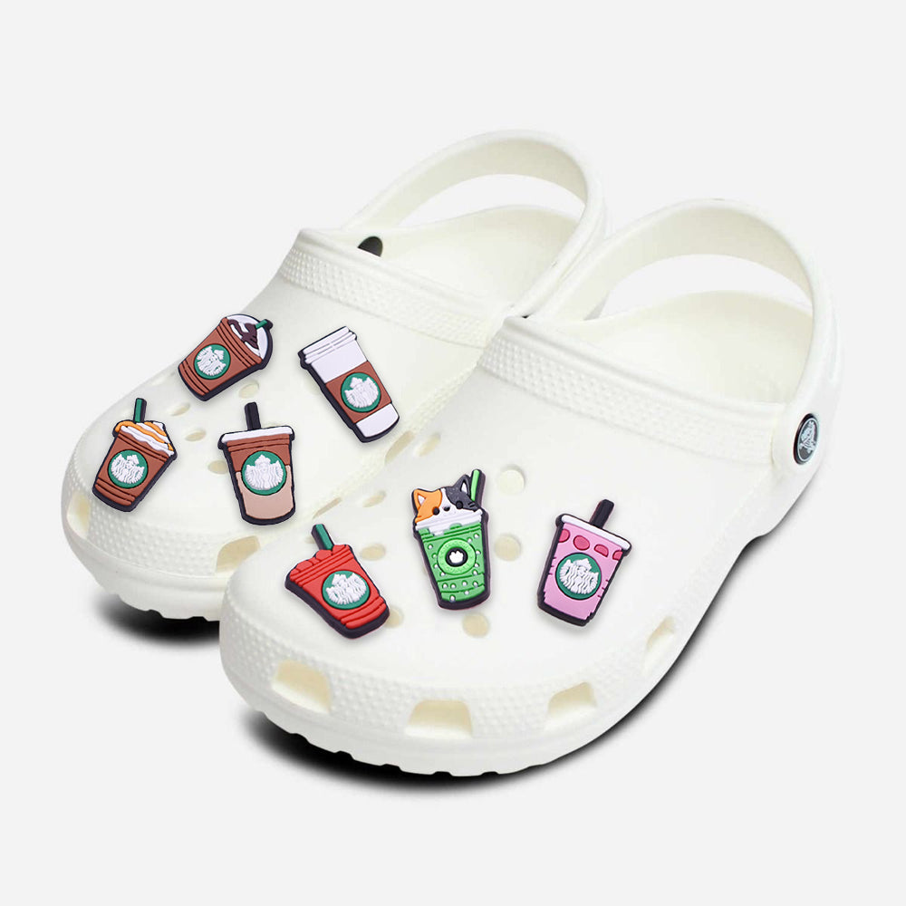 7-Piece: Frappucino Croc Shoe Charms Set Collections Cheap Online