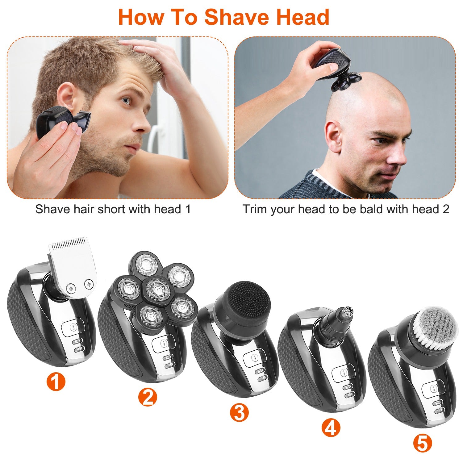 5-in-1 Electric Razor For Bald Men Discount Collections