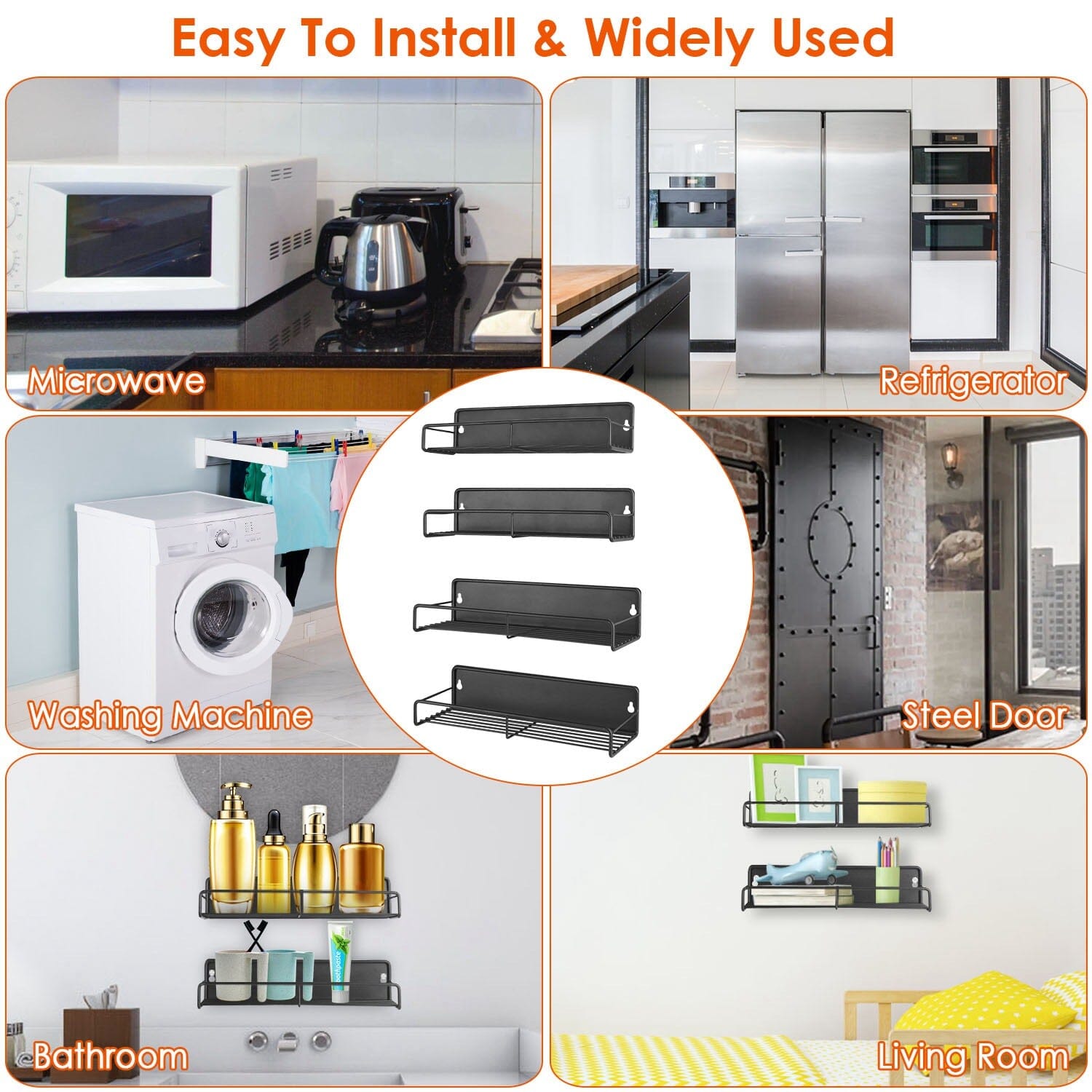 4-Piece: Strong Magnetic Spice Rack Organizer Outlet Choice