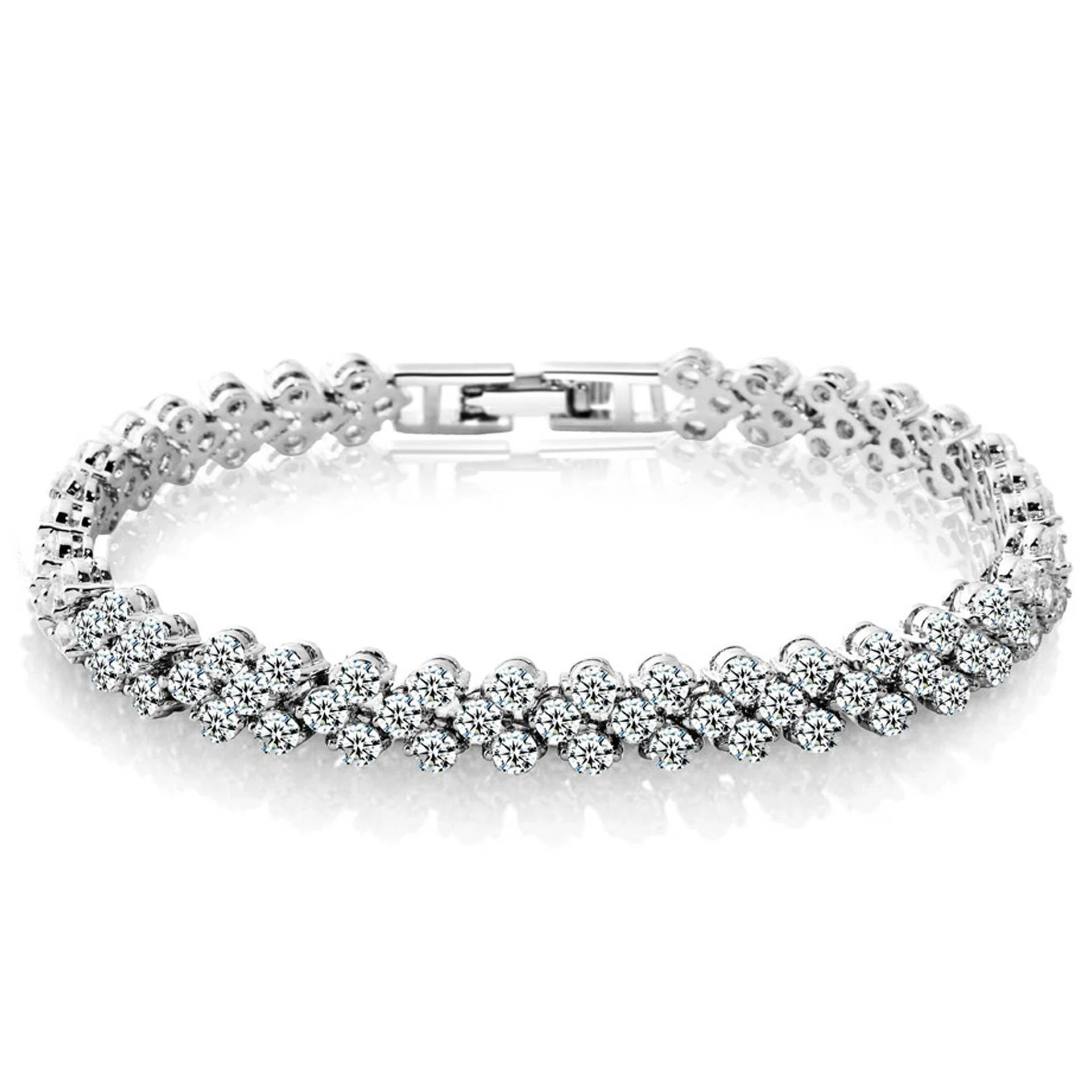 Fashion Women Silver Crystal Diamond Bracelet With Paypal For Sale