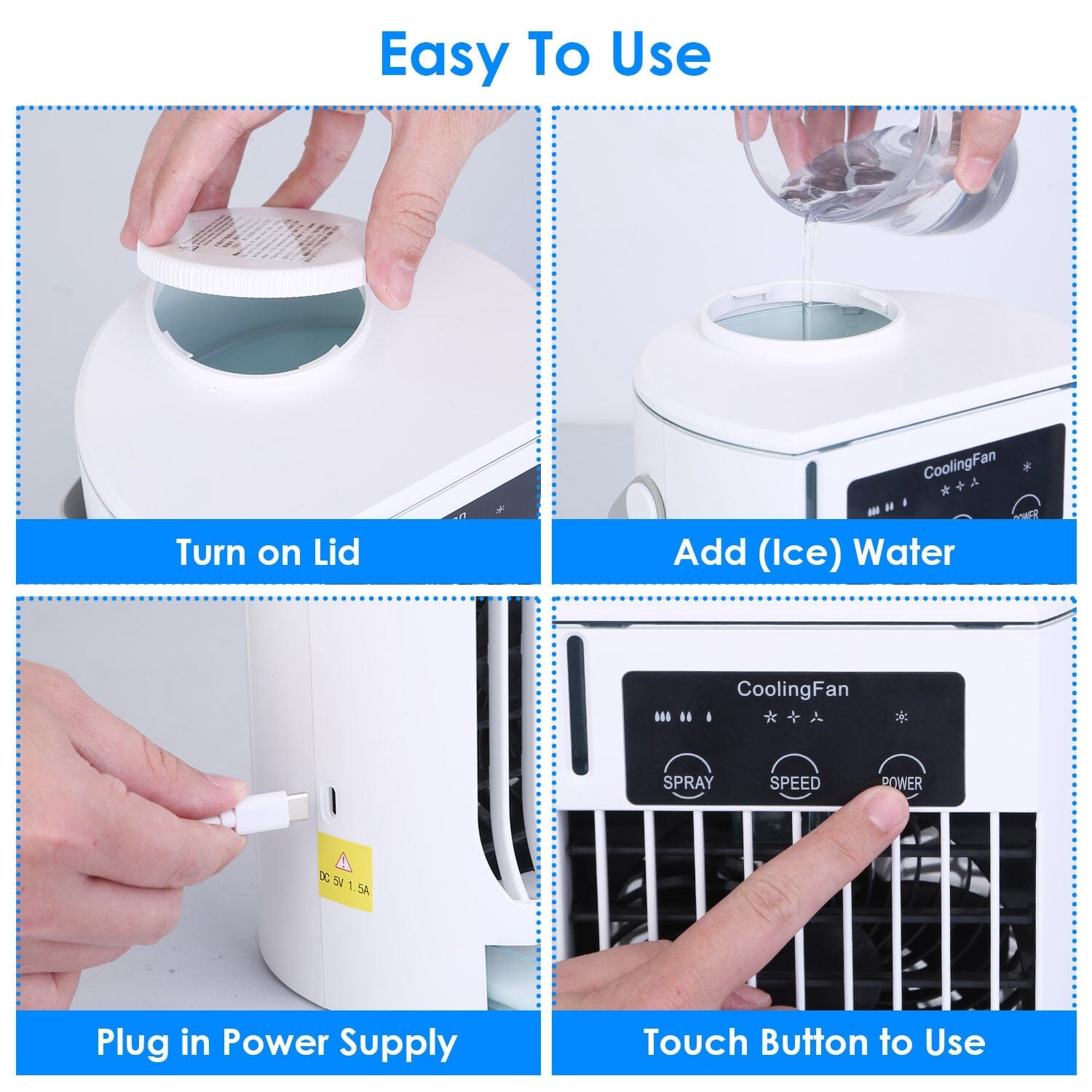 Portable Air Conditioner Fan Evaporative Humidifier 3 Speed Spray Cheap Sale Good Selling